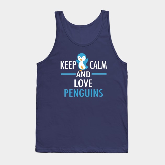 Cute Keep Calm Love Penguins Tank Top by epiclovedesigns